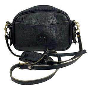VTG Dooney And Bourke AWL Black On Black Kiltie Travel Shoulder Crossbody Bag